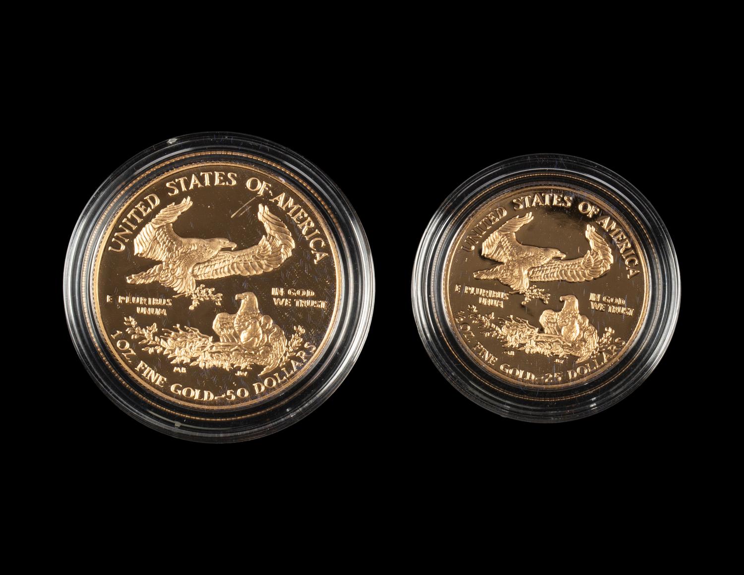 A 1987 Gold Eagle Two-Coin Proof Set