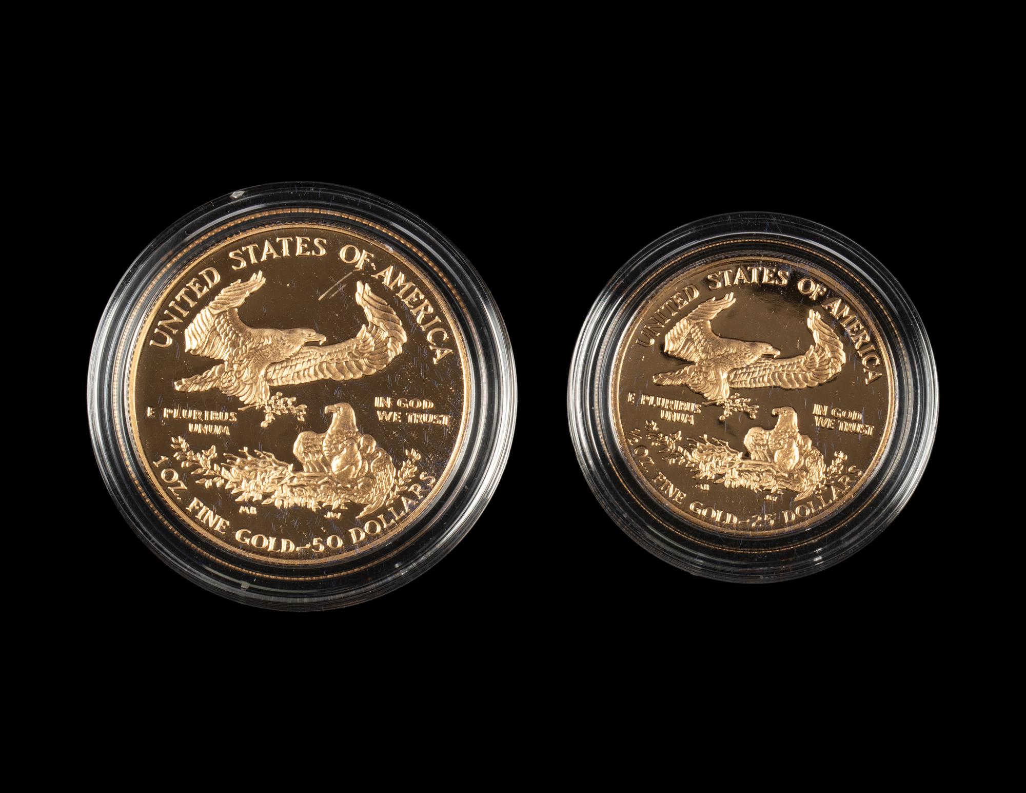 A 1987 Gold Eagle Two-Coin Proof Set