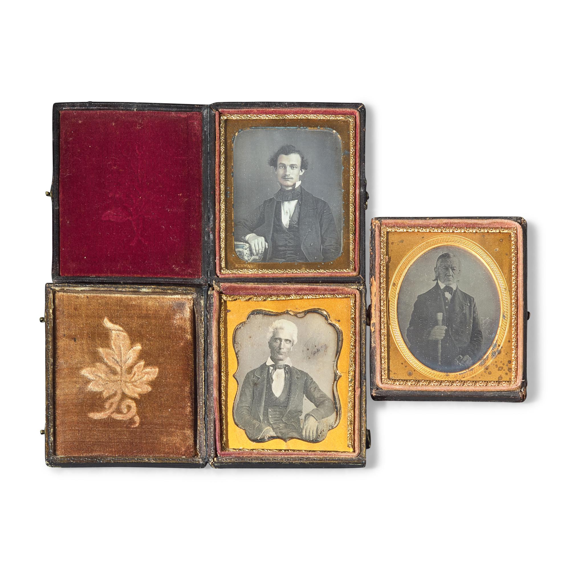 [Early Photography] Group of 35 Sixth Plate Daguerreotypes of Men