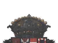 An Italian Painted Wood Armorial Panel