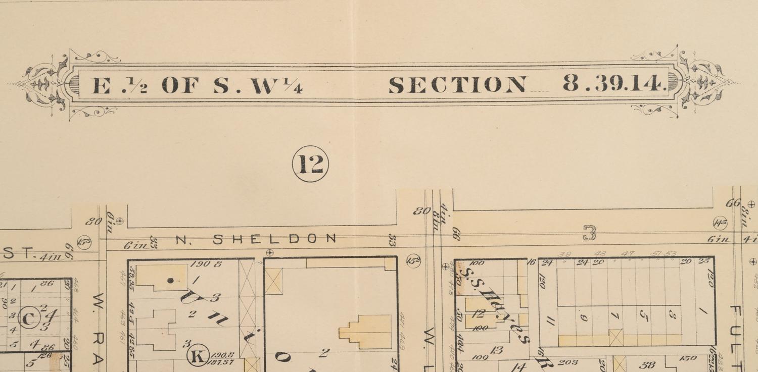 A group of 5 maps of Chicago streets, comprising: