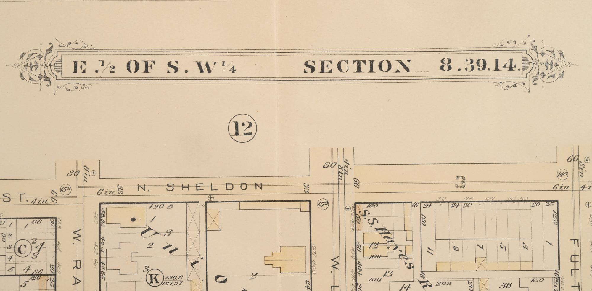A group of 5 maps of Chicago streets, comprising: