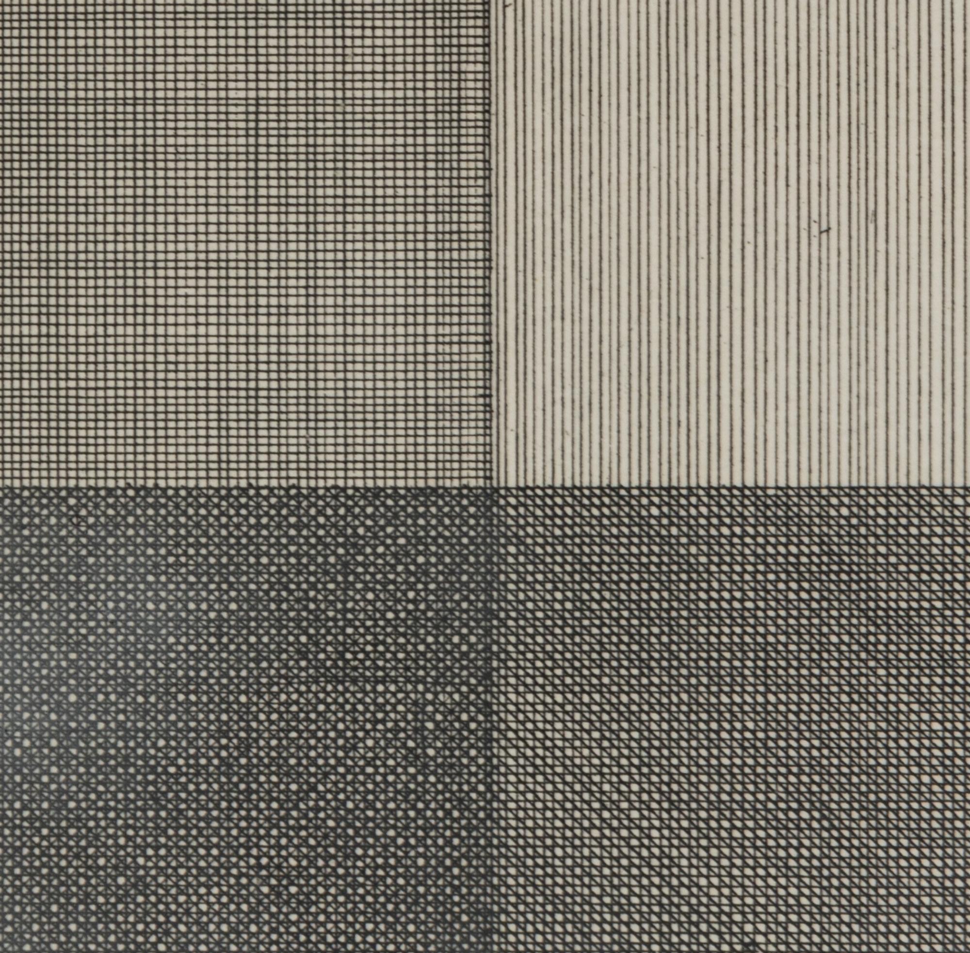 Lines in Four Directions, Superimposed in each quarter of the square progressively (Black) , 1971