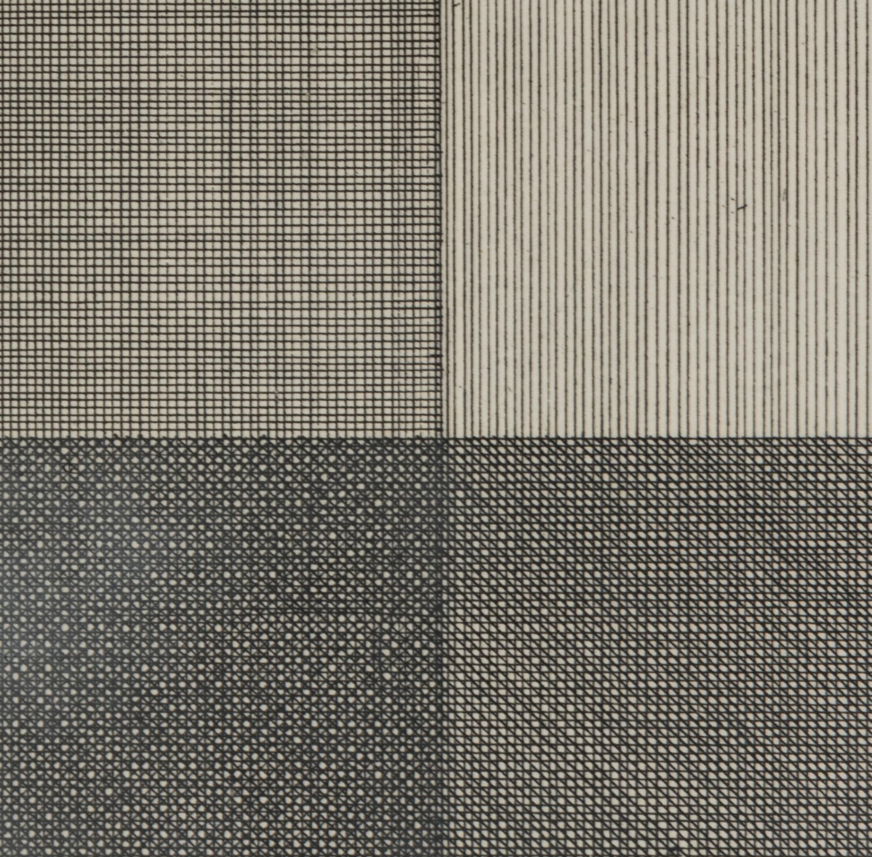 Lines in Four Directions, Superimposed in each quarter of the square progressively (Black) , 1971