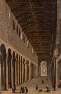 Circle of Giovanni Paolo Panini (Italian, born c. 1692-1765) — Interior of San Paolo Fuori le Mura, Rome