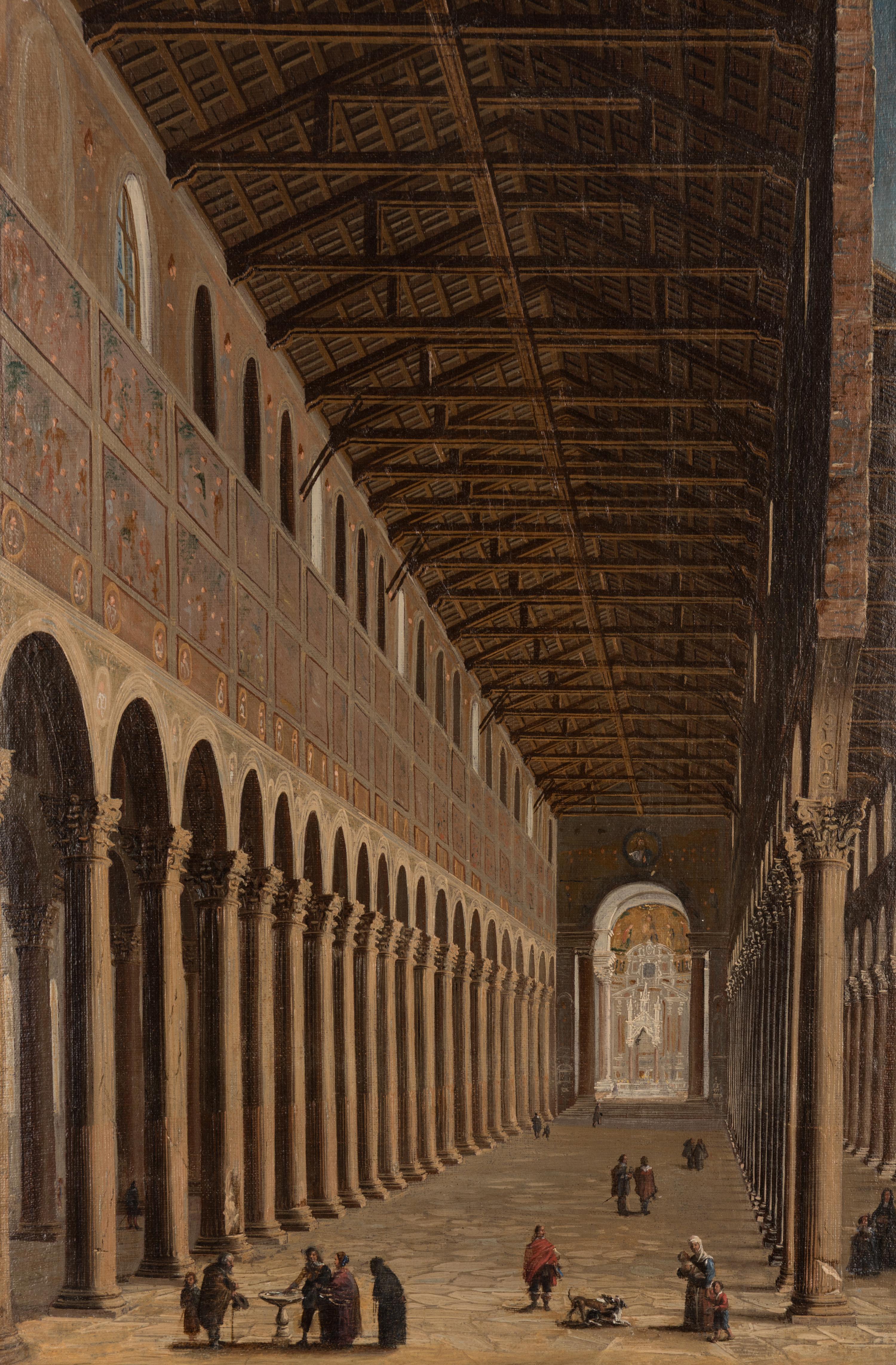 Circle of Giovanni Paolo Panini (Italian, born c. 1692-1765) — Interior of San Paolo Fuori le Mura, Rome