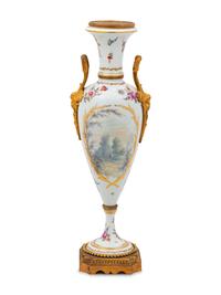 A Sèvres Style Gilt Bronze Mounted Porcelain Vase