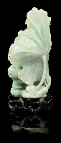 A Jadeite Carving Height of jadeite 5 5/8 inches.