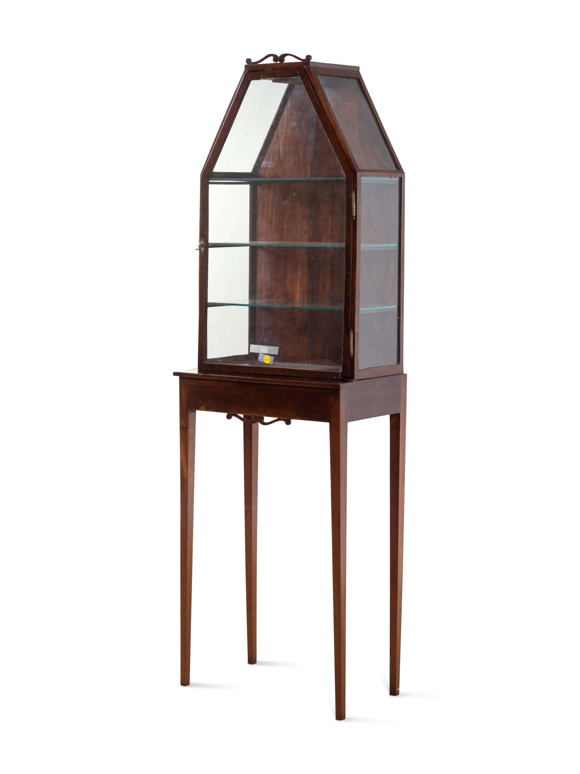 An English Mahogany Vitrine on Stand