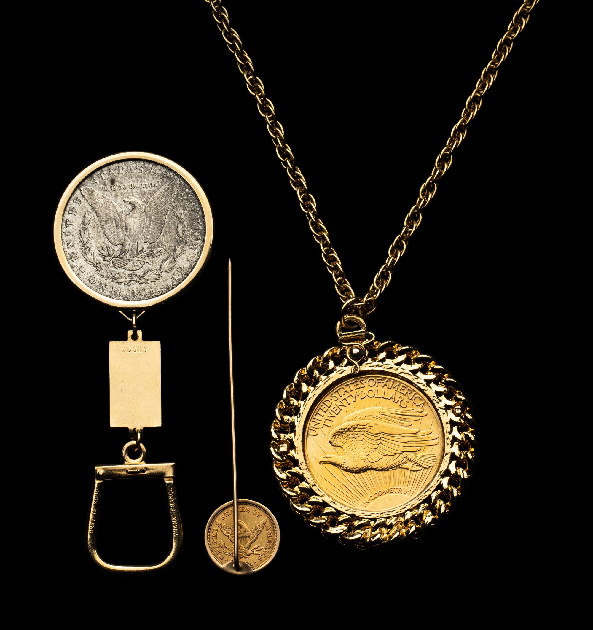 A 1923-D Saint-Gaudens $20 Gold Coin Mounted as Jewelry