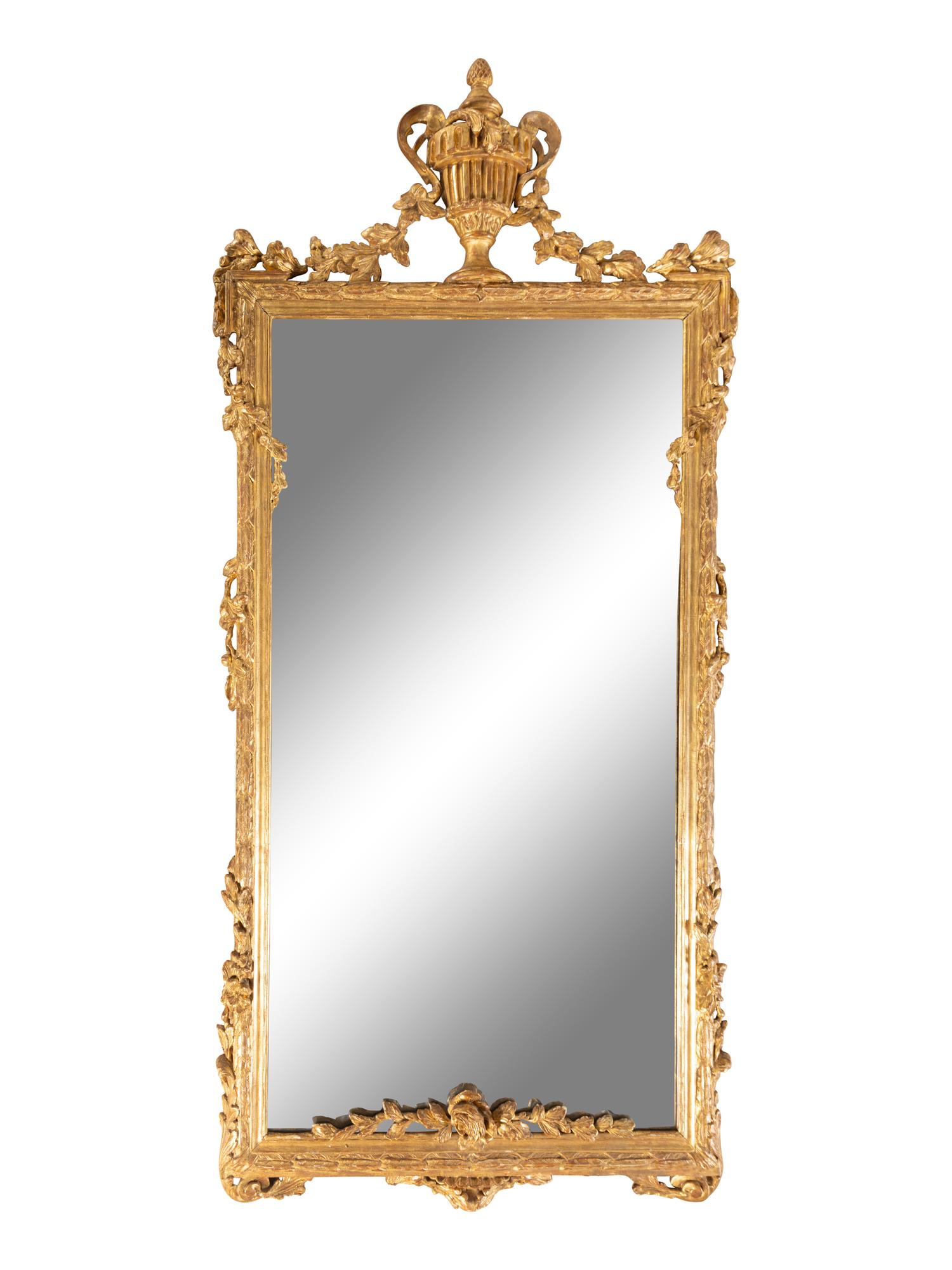 A Pair of Louis XVI Style Giltwood Mirrors