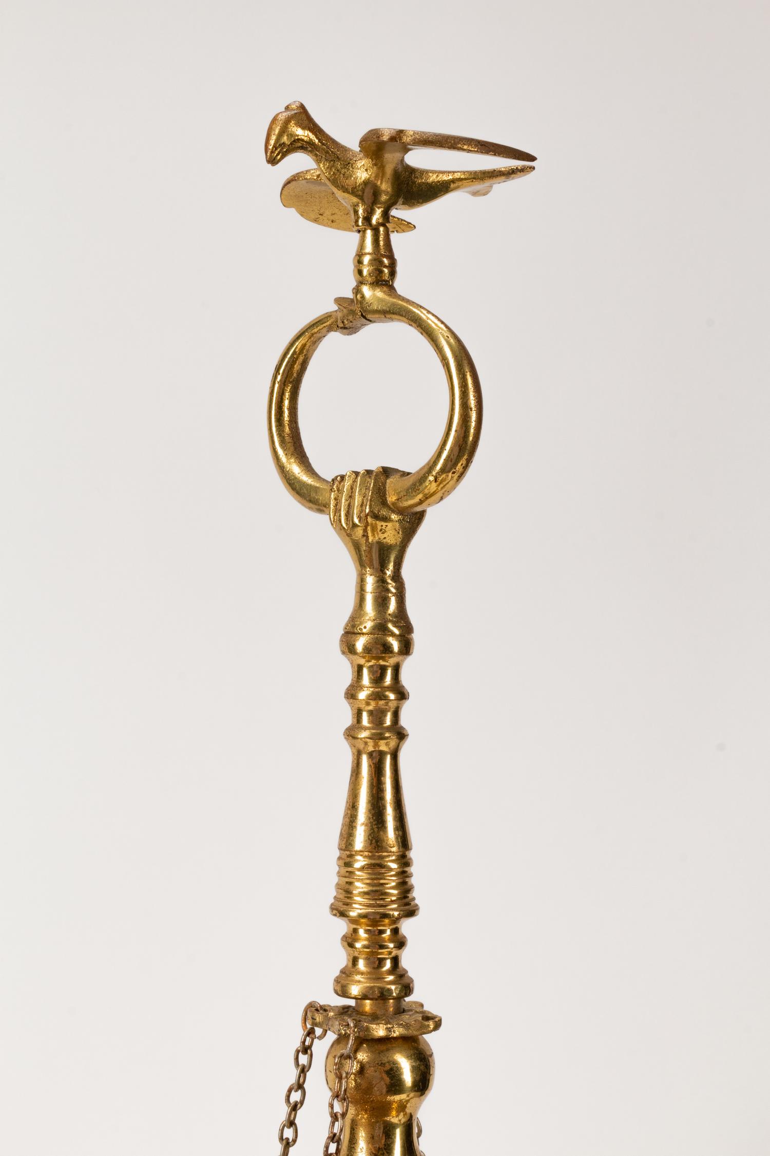 A Collection of Dutch Brass Oil Lamps