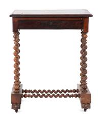 An English Bobbin Turned and Marquetry Side Table