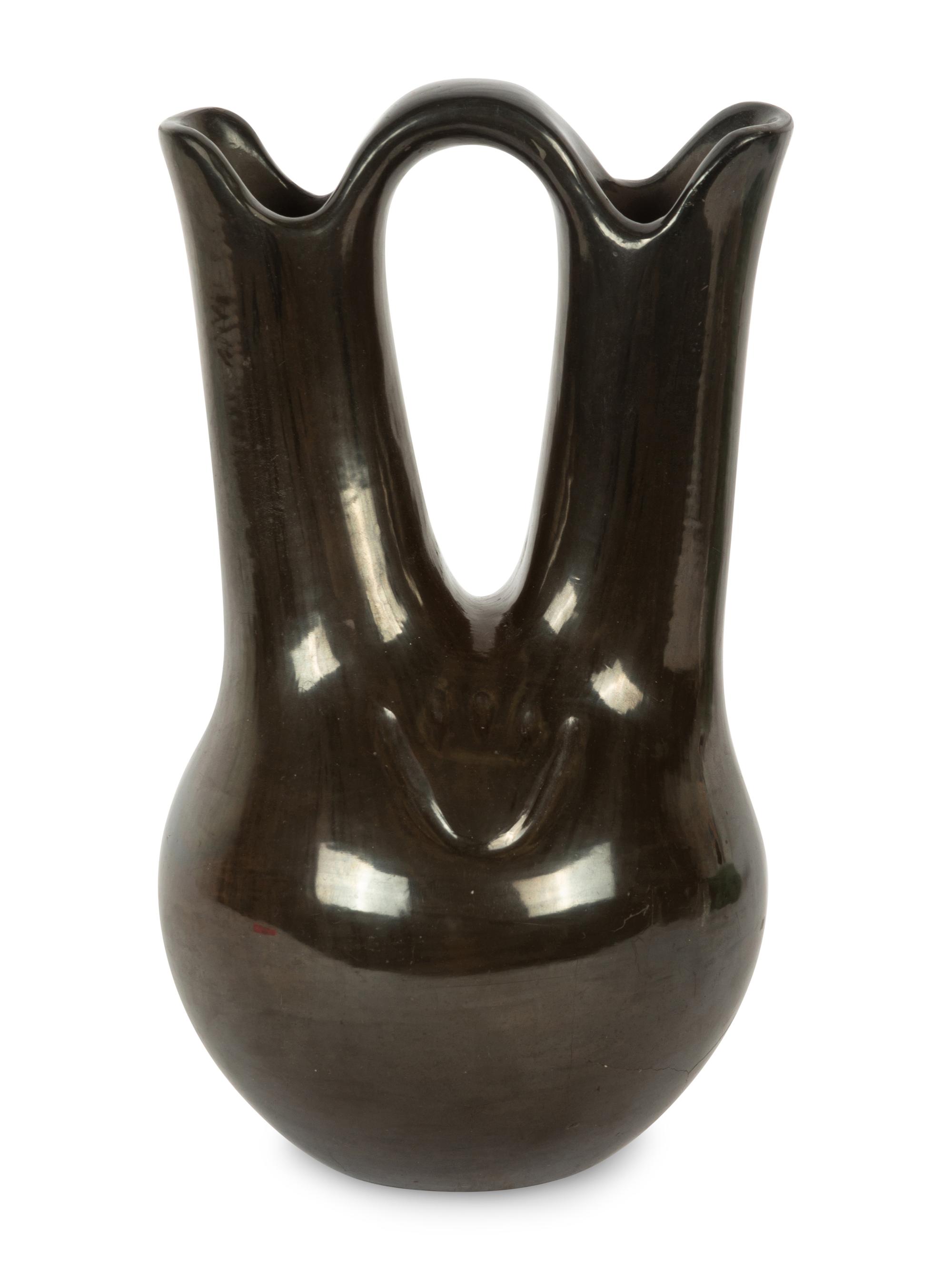 Blackware Wedding Vase, with Bear Paw