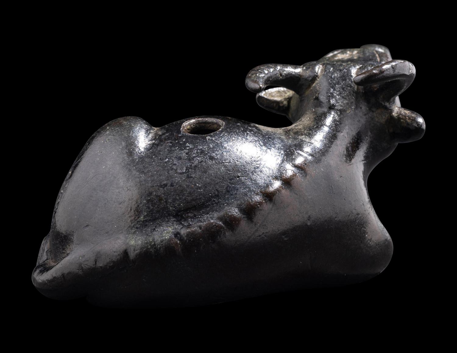A Small Chinese Bronze Ox-Form Water Dropper