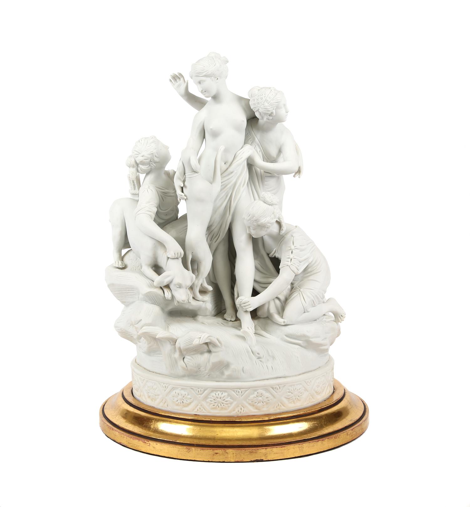 A Parian Porcelain Diana and Attendants after Boizot Height 15 inches. — 19TH CENTURY