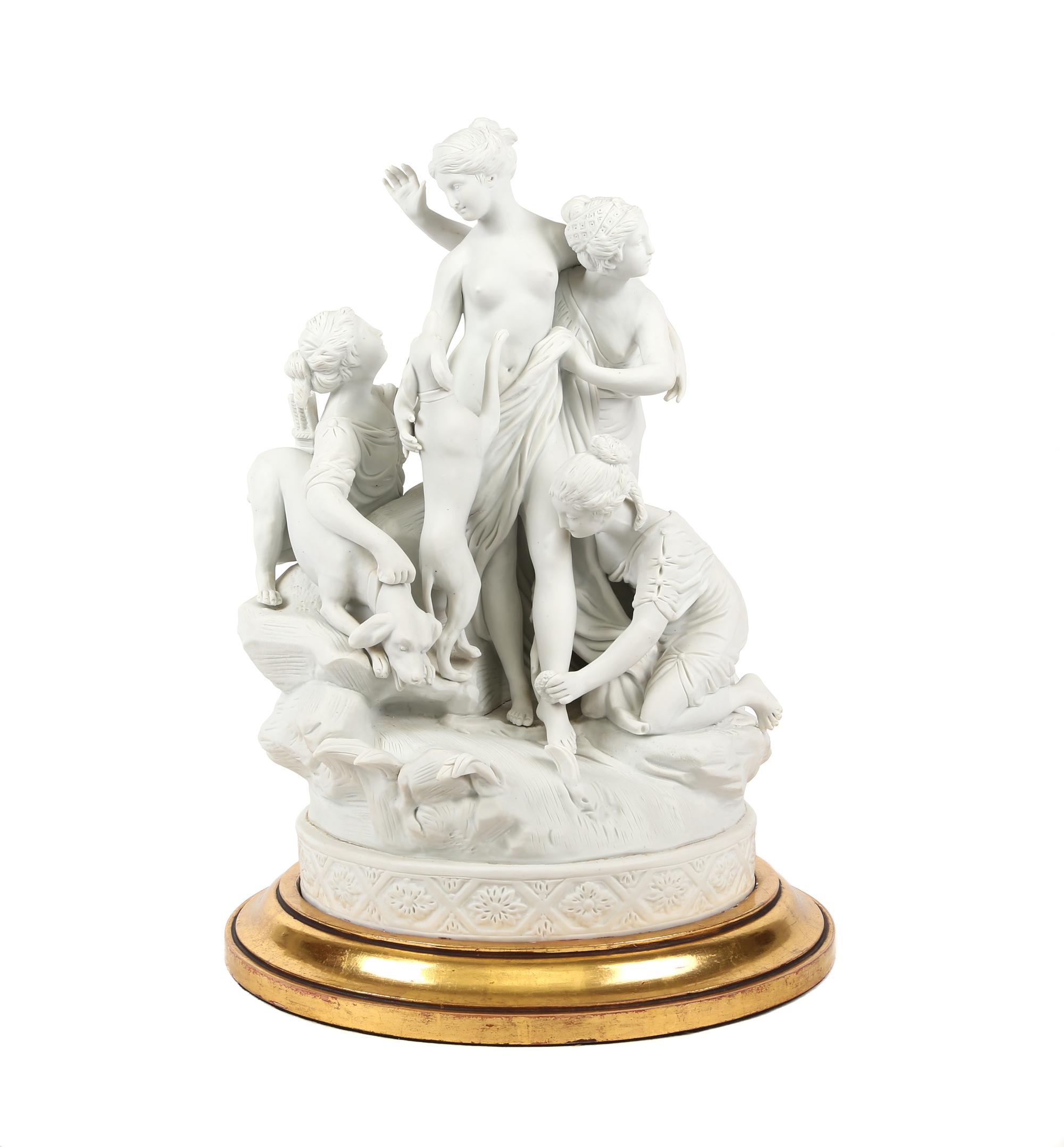 A Parian Porcelain Diana and Attendants after Boizot Height 15 inches. — 19TH CENTURY