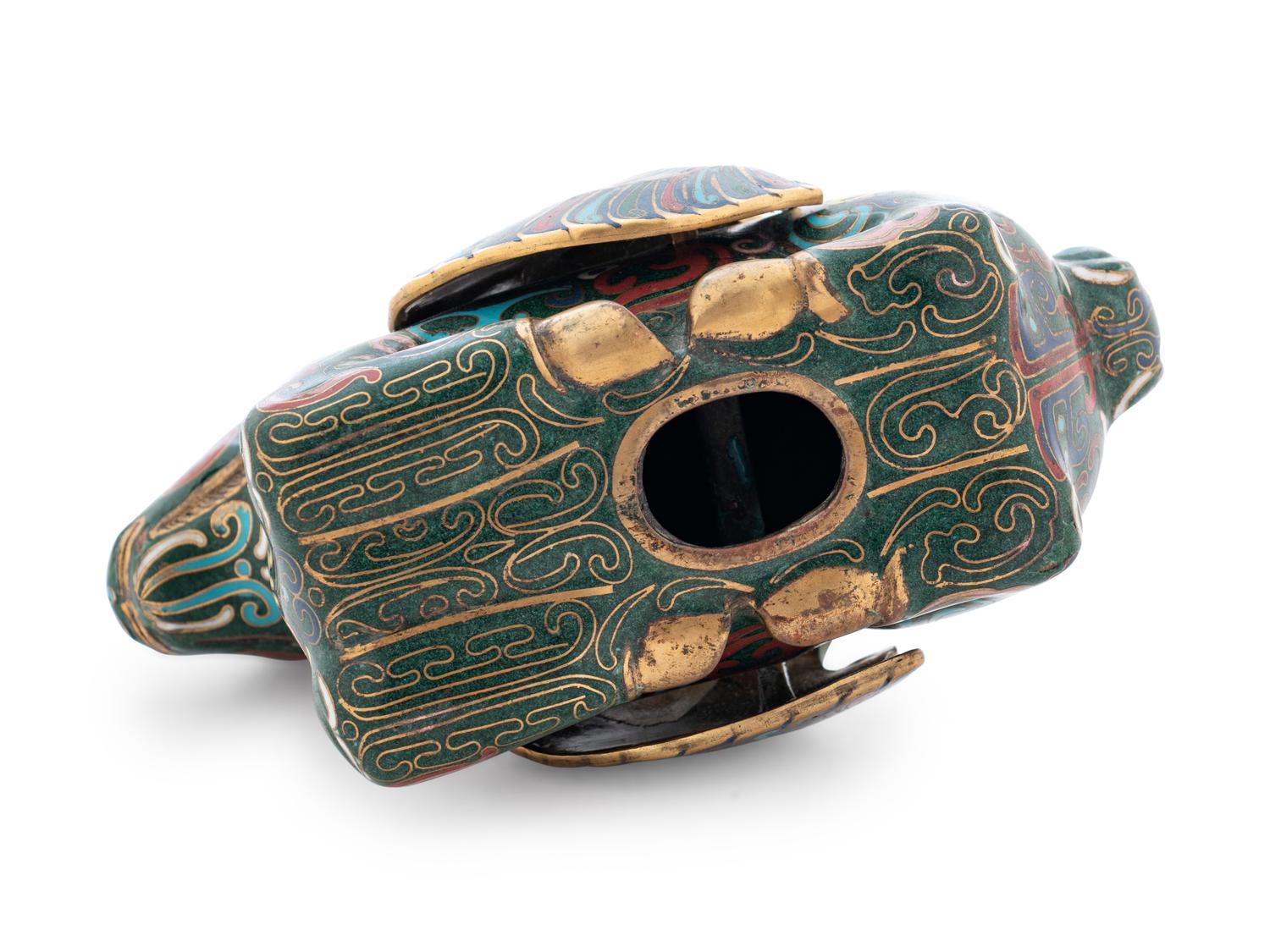 A Cloisonné Enameled Animal-Form Censer