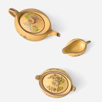 A Wedgwood Encaustic-Decorated Caneware Assembled Three Piece Tea Set UK, circa 1790