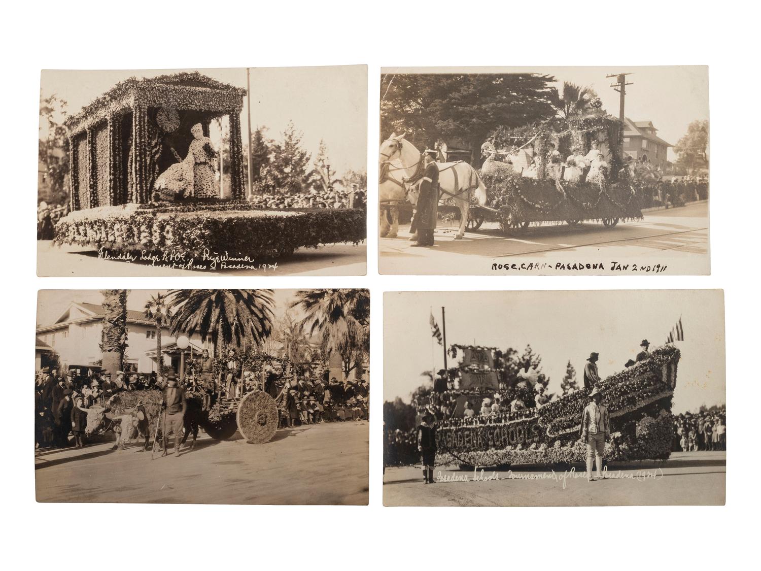 [EPHEMERA]. 78 RPPCs & photographs of parades, sideshows, and fairs.