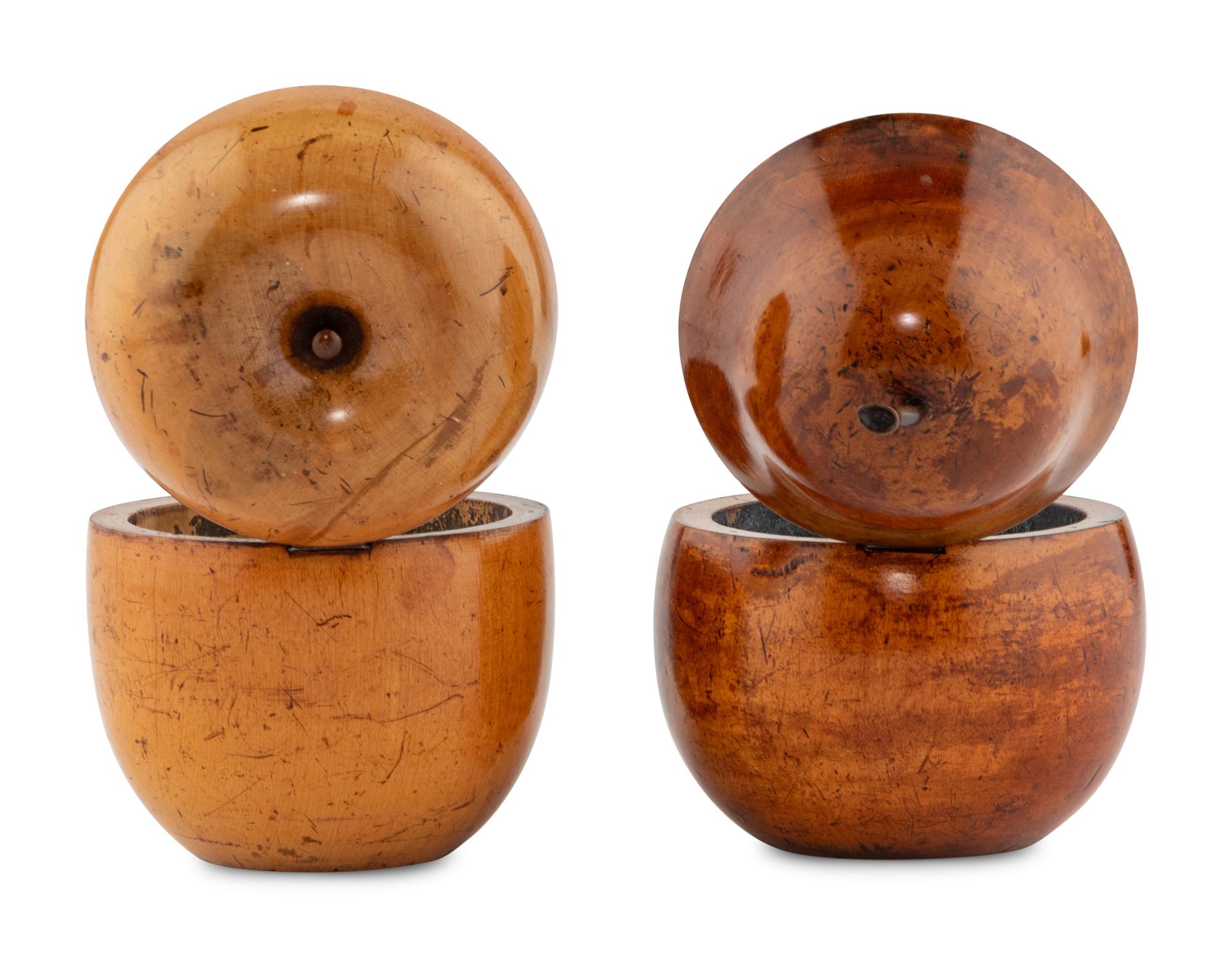 Two English Fruit-Form Tea Caddies