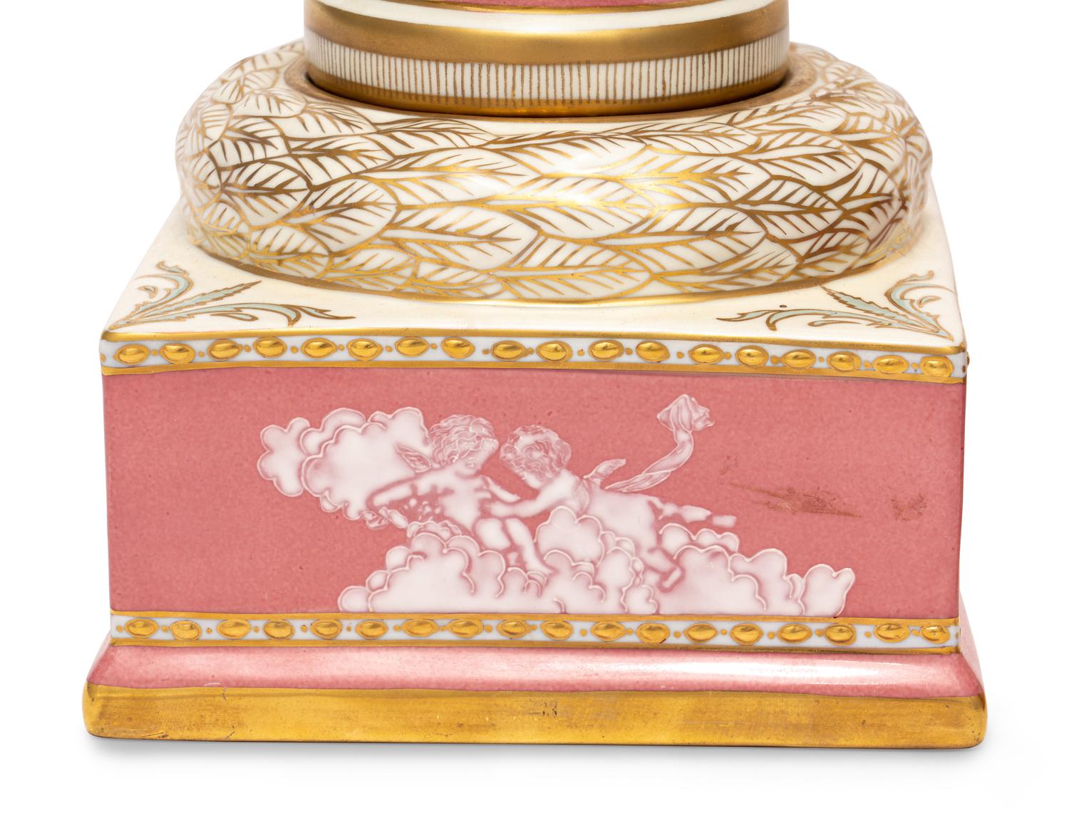 A Pair of Porcelain Urns
