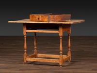 A William and Mary Pine and Maple Scrubbed Top Tavern Table