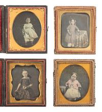 [EARLY PHOTOGRAPHY]. 15 sixth plate daguerreotypes of young girls.