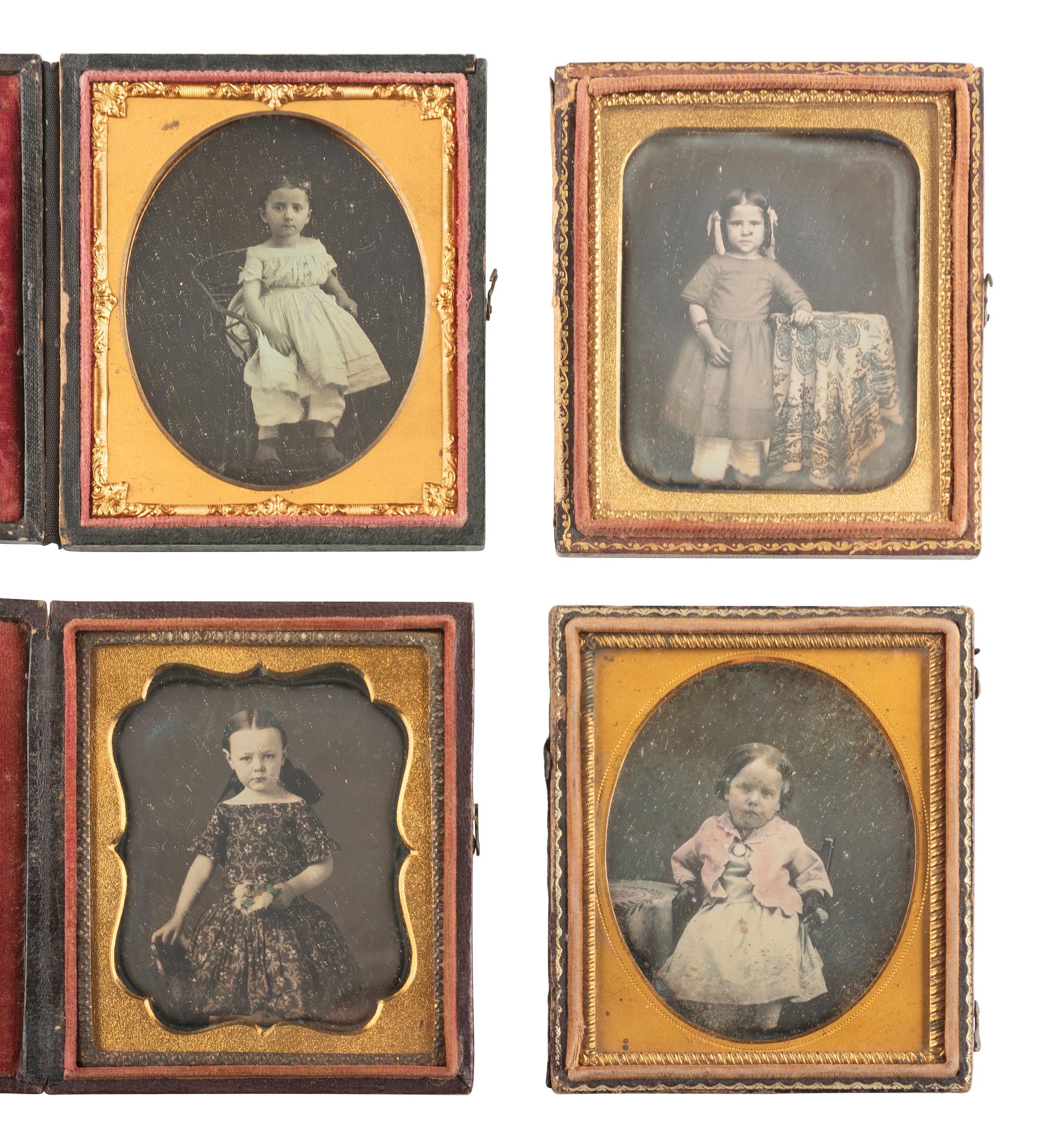 [EARLY PHOTOGRAPHY]. 15 sixth plate daguerreotypes of young girls.
