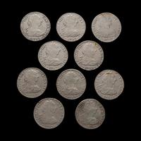 [SPANISH EMPIRE] A Group of Ten Colonial Minted 8-Reales Coins