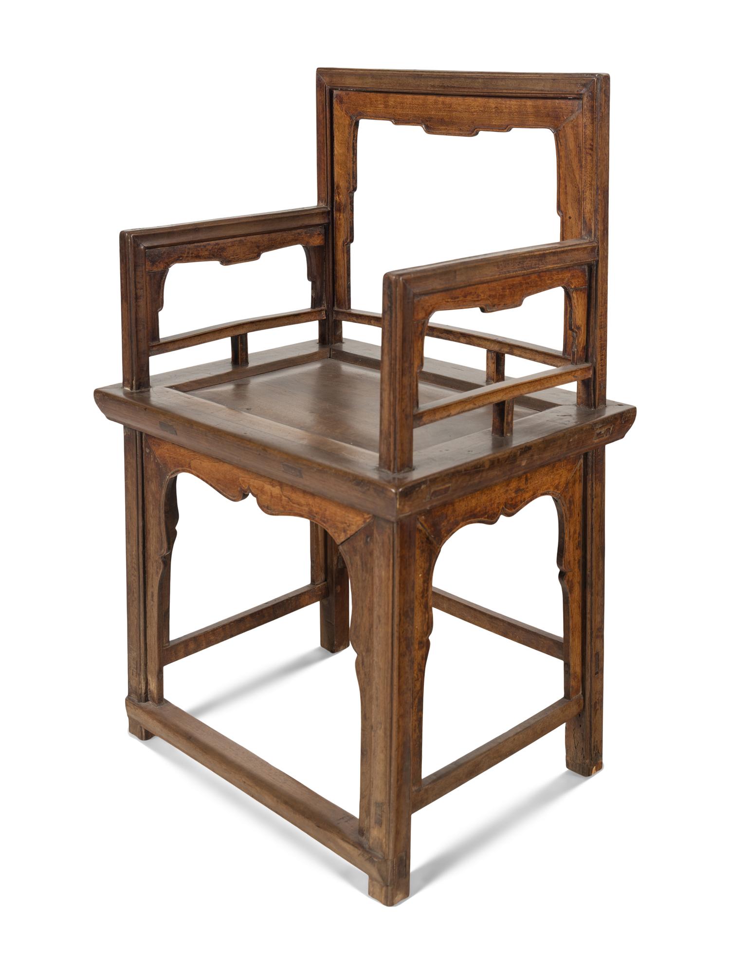 A Pair of Chinese Hardwood Lowback Armchairs, Meiguiyi, 19th-Early 20th Century — 晚清民國 硬木玫瑰椅一對