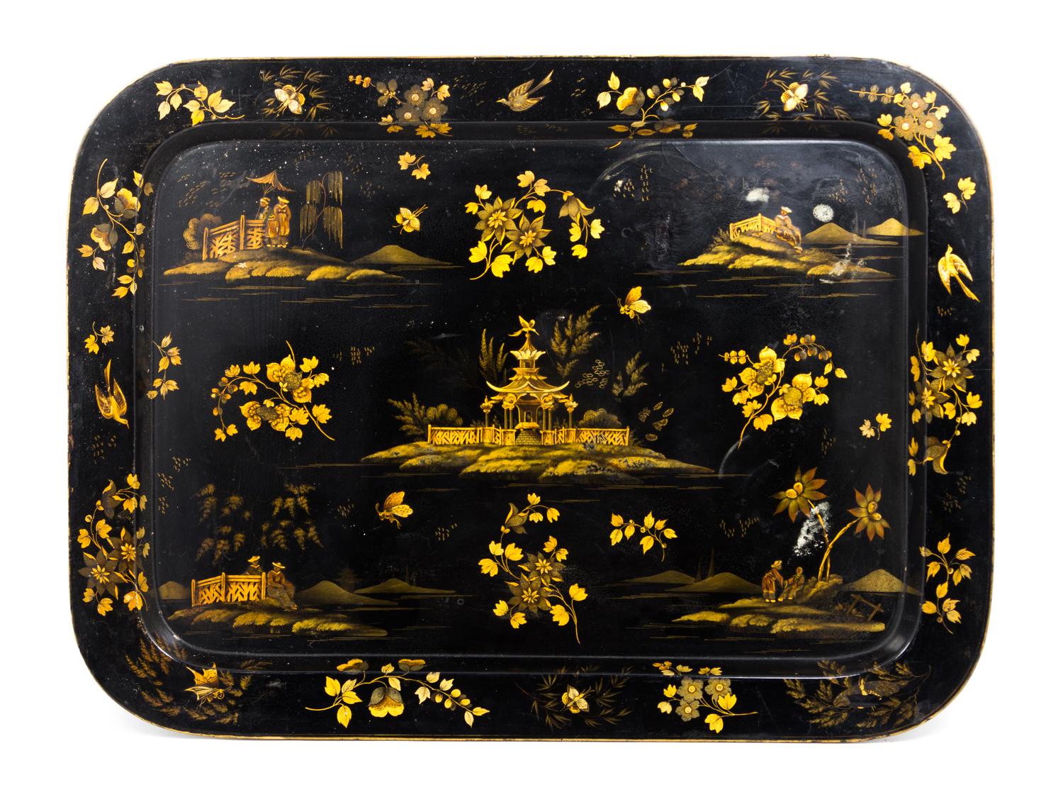 Five Victorian Trays Width of widest 30 inches. — 19th/20th CENTURY