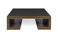 A Contemporary Oversized Painted and Parcel Gilt Cocktail Table