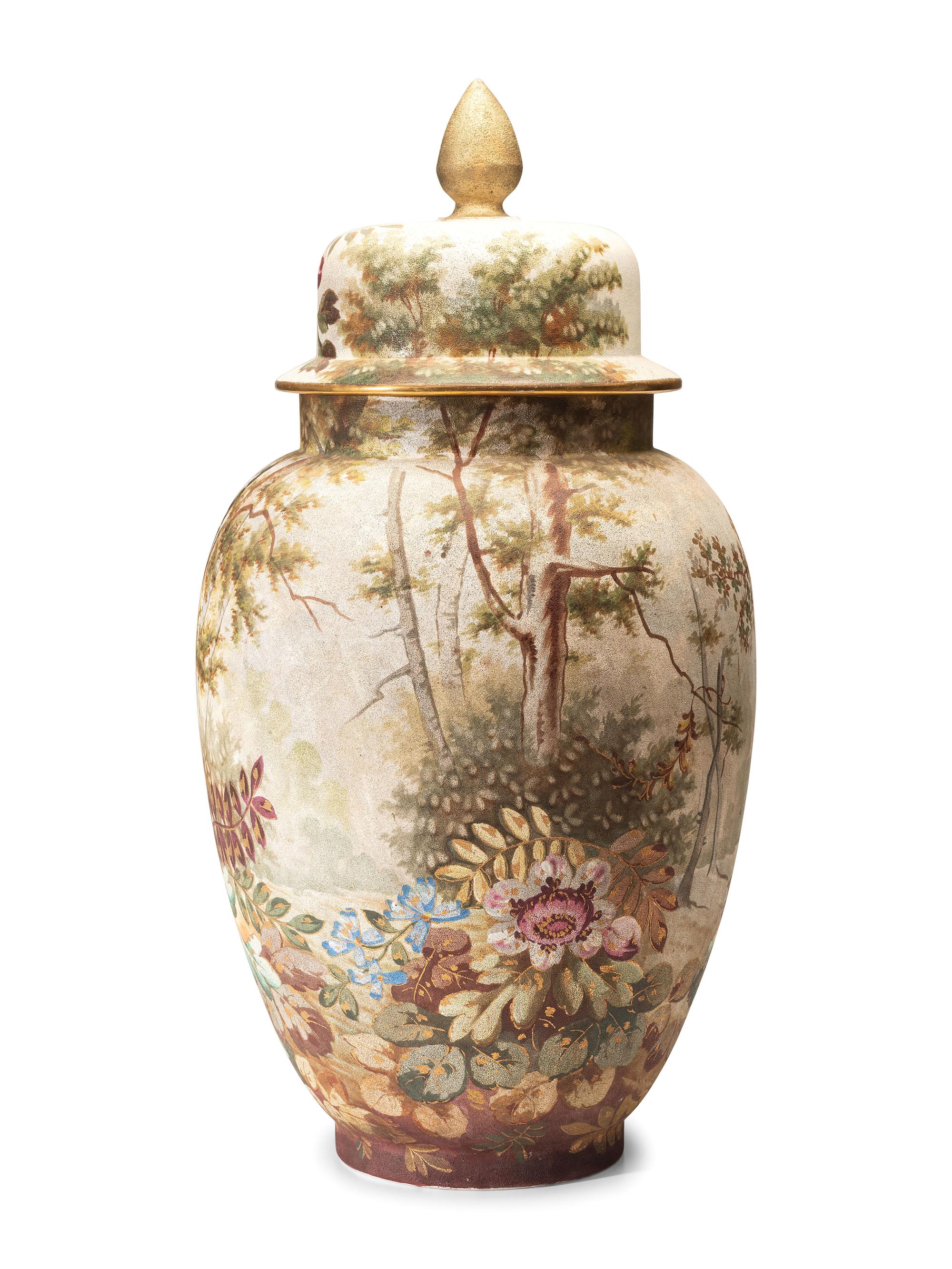 An Anton Mehlem for Royal Bonn Tapestry Urn