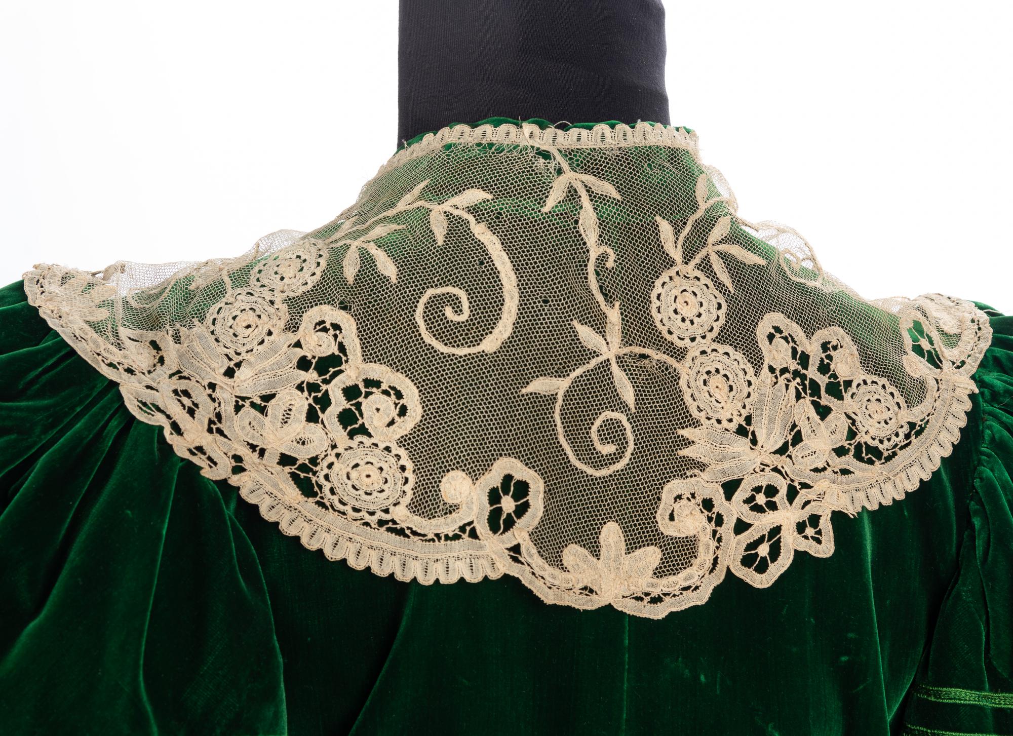 Worth Labeled Silk Velvet and Lace Jacket, c.1905