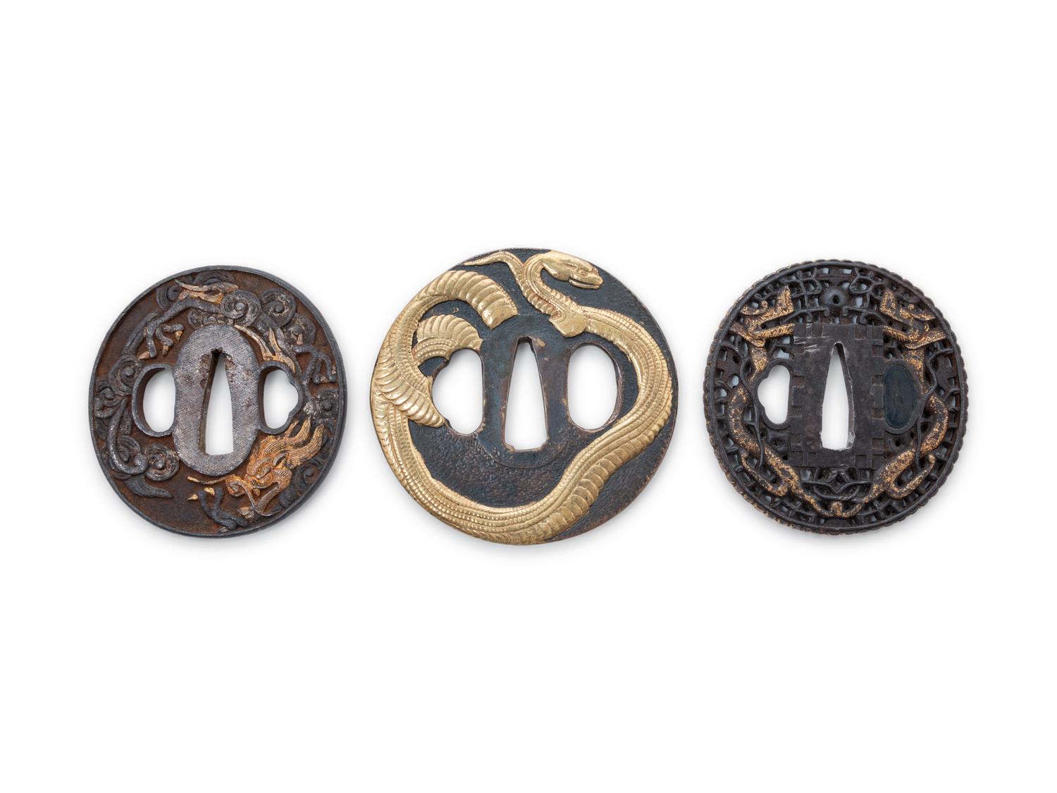 Three Iron Tsuba