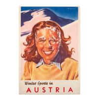 [TRAVEL POSTERS]. Winter Sports in Austria . Vienna: F. Adametz, [ca 1948].