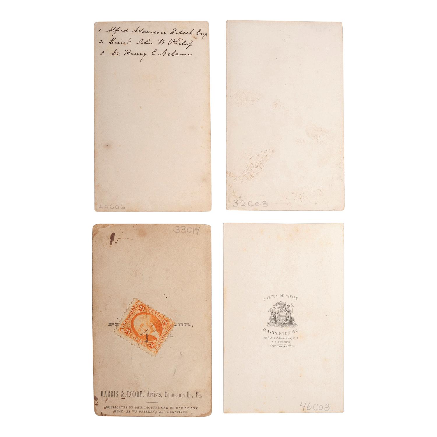 [CIVIL WAR]. A group of 4 CDVs of naval subjects, some identified, incl. Commodore Andrew Hull Foote.
