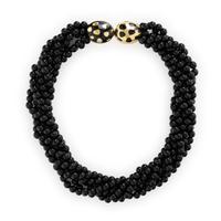 TIFFANY & CO., ANGELA CUMMINGS, BLACK JADE AND YELLOW GOLD 'POSITIVE NEGATIVE' TORSADE NECKLACE