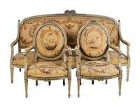 A Louis XVI Tapestry-Upholstered Five-Piece Salon Suite — CIRCA 1790