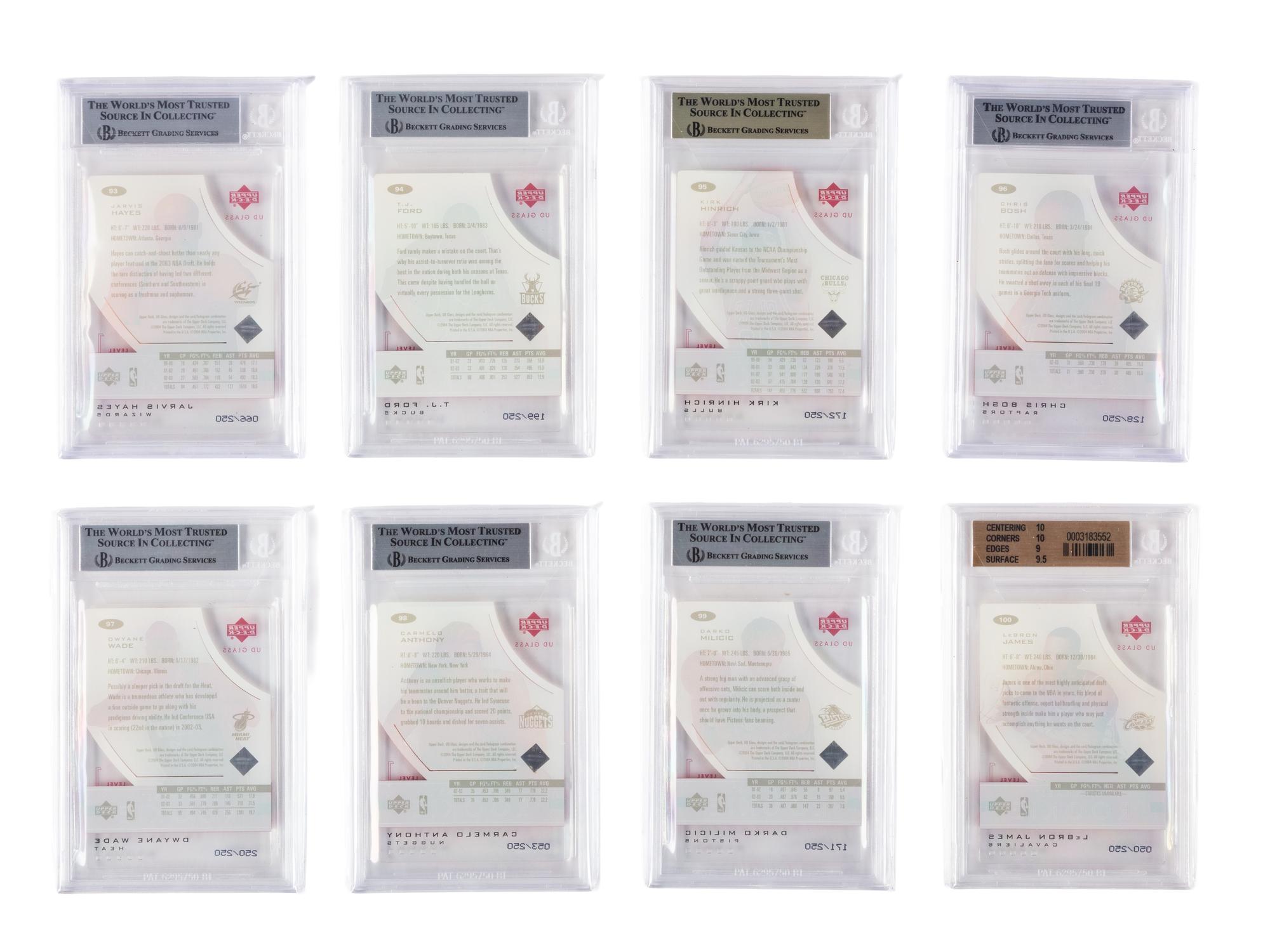 A Complete Set of 2003-04 Upper Deck BGS Graded Plexiglass Parallel Basketball Cards (60/60) With Glass Rookies (38/40) Including LeBron James Numbered Rookie Card