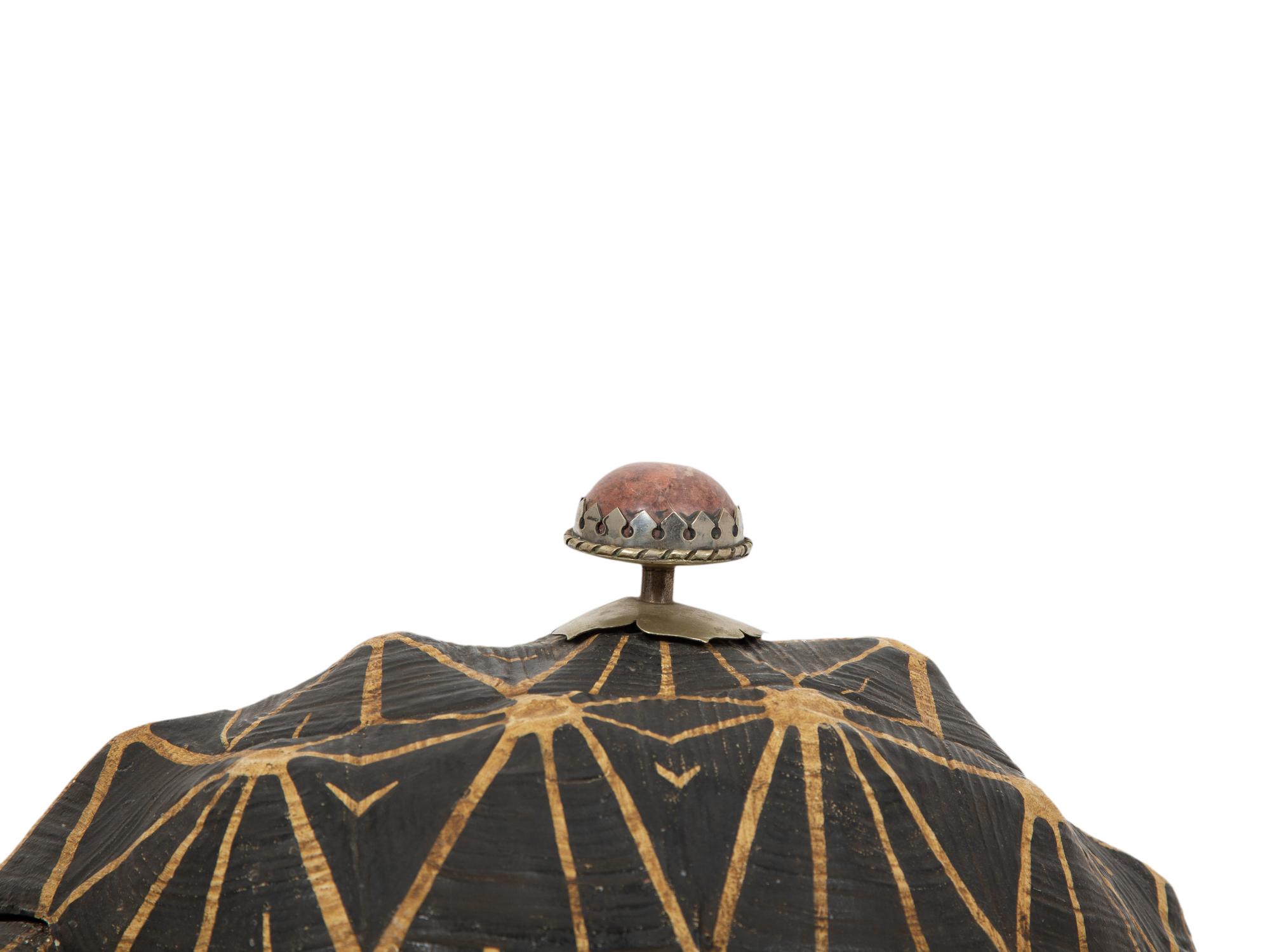 An Anthony Redmile Silver-Plate, Resin and Hardstone Sculpted Tortoise Box