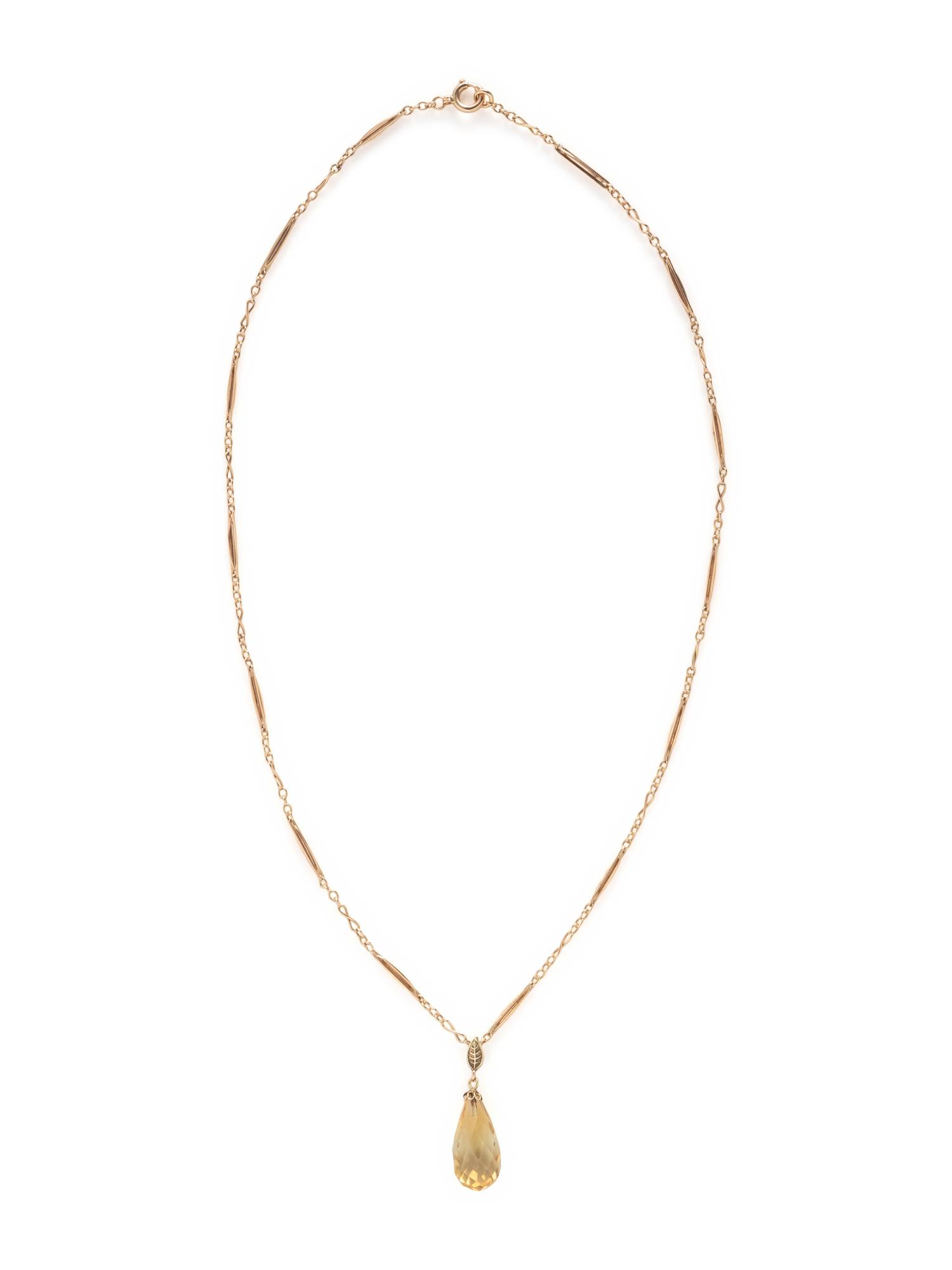 CITRINE BRIOLETTE PENDANT NECKLACE