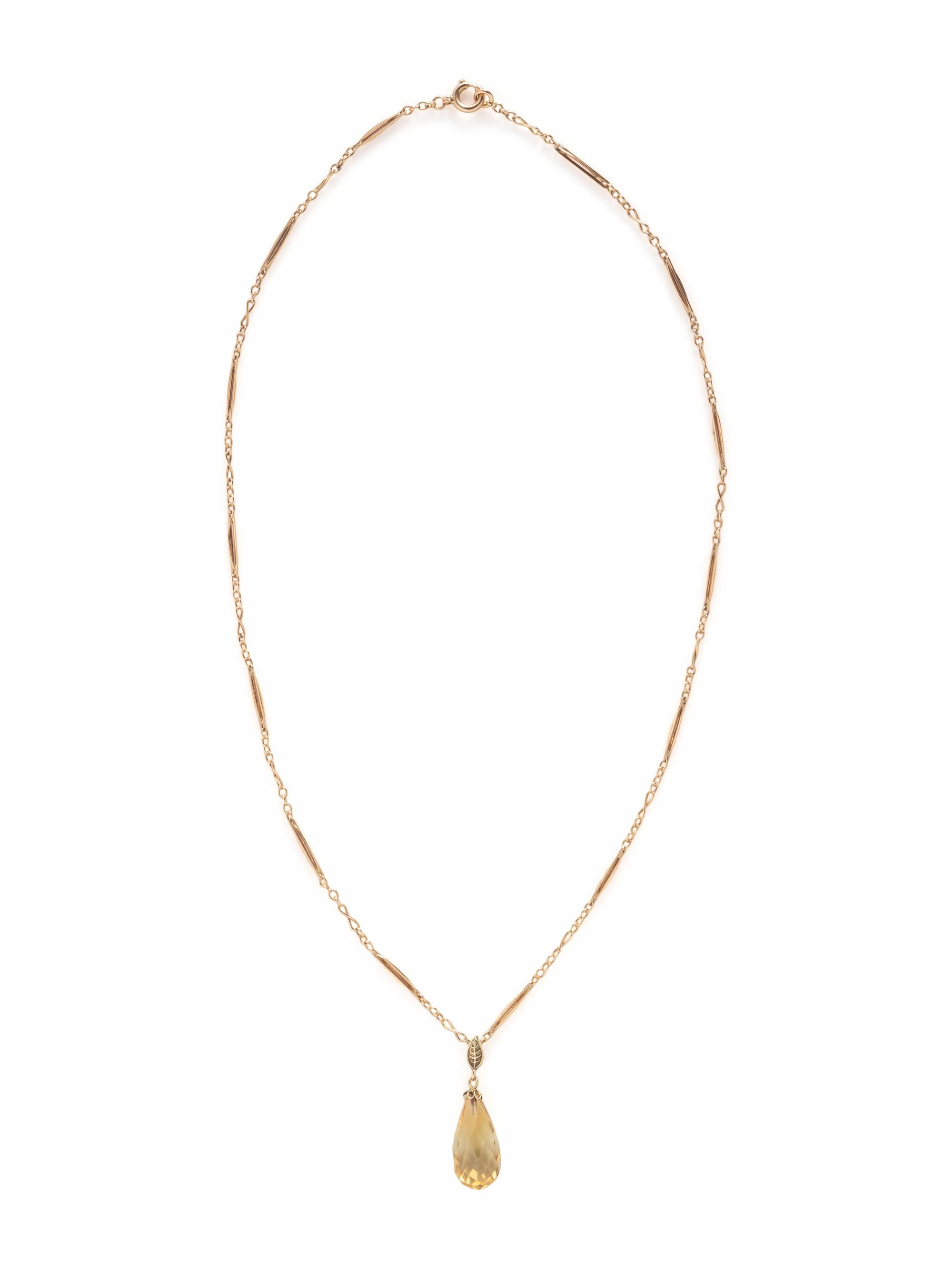 CITRINE BRIOLETTE PENDANT NECKLACE