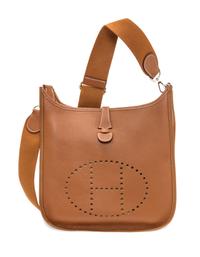 An Hermes Gold Evelyne III PM Handbag, 11.25" x 12" x 2.5".