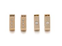 COLLECTION OF YELLOW GOLD AND DIAMOND HUGGIE EARRINGS