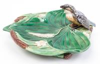 An English Majolica Leaf Form Dish Length 12 inches. — CIRCA 1873