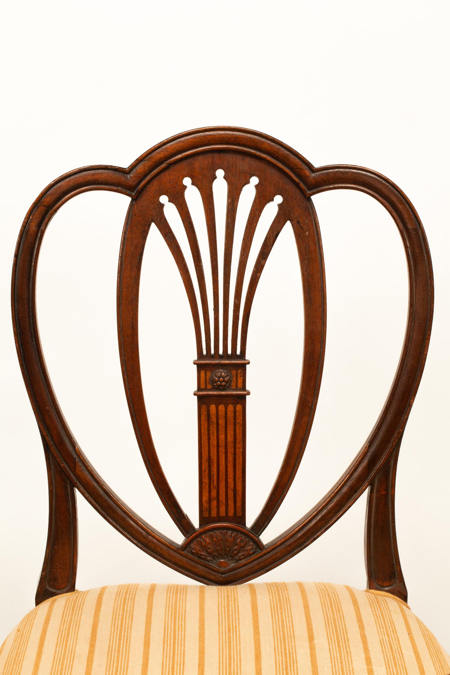 A Set of Eight Georgian Style Inlaid Mahogany Dining Chairs — 19TH/20TH CENTURY