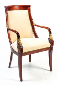 An Empire Style Parcel Gilt Fauteuil Height 39 1/2 inches. — 20TH CENTURY