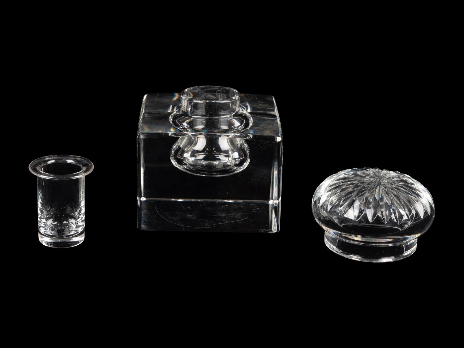 A Baccarat Cut Glass Inkwell